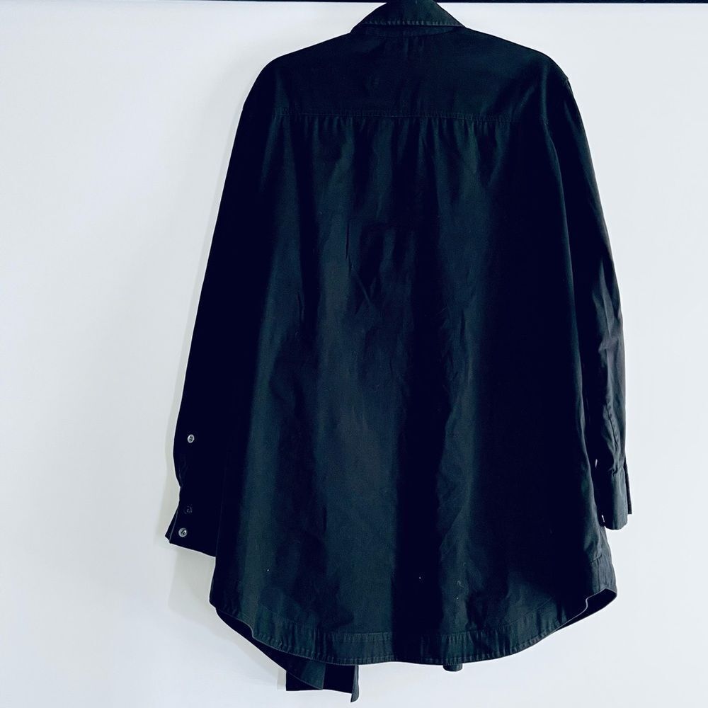Lafayette 148 New York Black Button-Down Long Shirt Size 10 - Picture 9 of 10